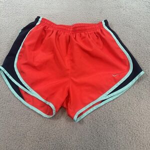 Nike Dri-FIT Tempo Running Shorts Womens Small Red Aqua Trim Athletic Lined